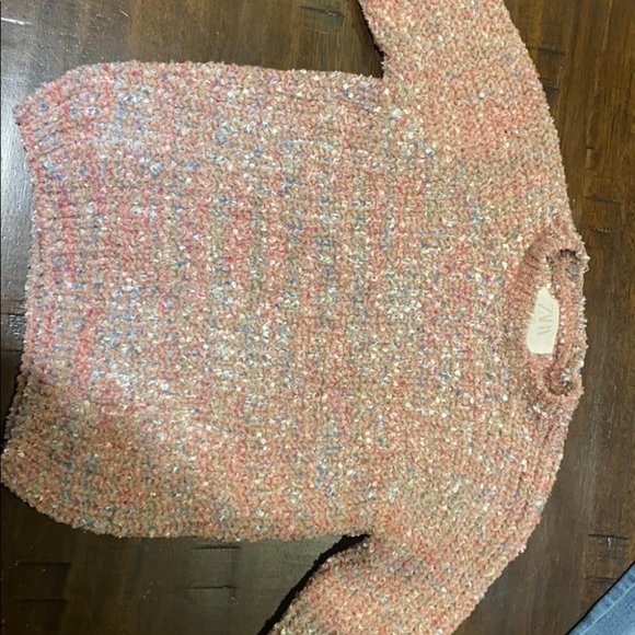 Zara Girl Multicolored Crewneck Pull Over Knit Sweater Size 6-7 - Picture 1 of 3